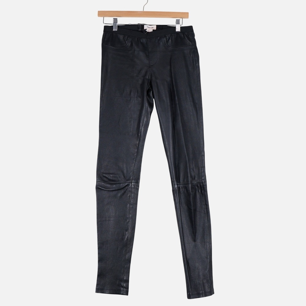 Helmut Lang Black Lamb Leather Skinny Leggings Pants B06HW220 Womens 2